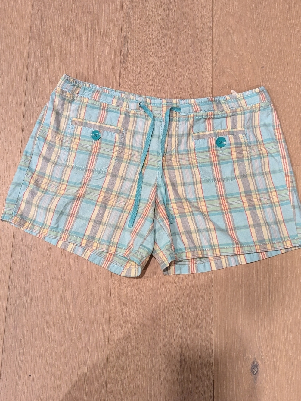 Light Blue Plaid Women’s Y2K Shorts